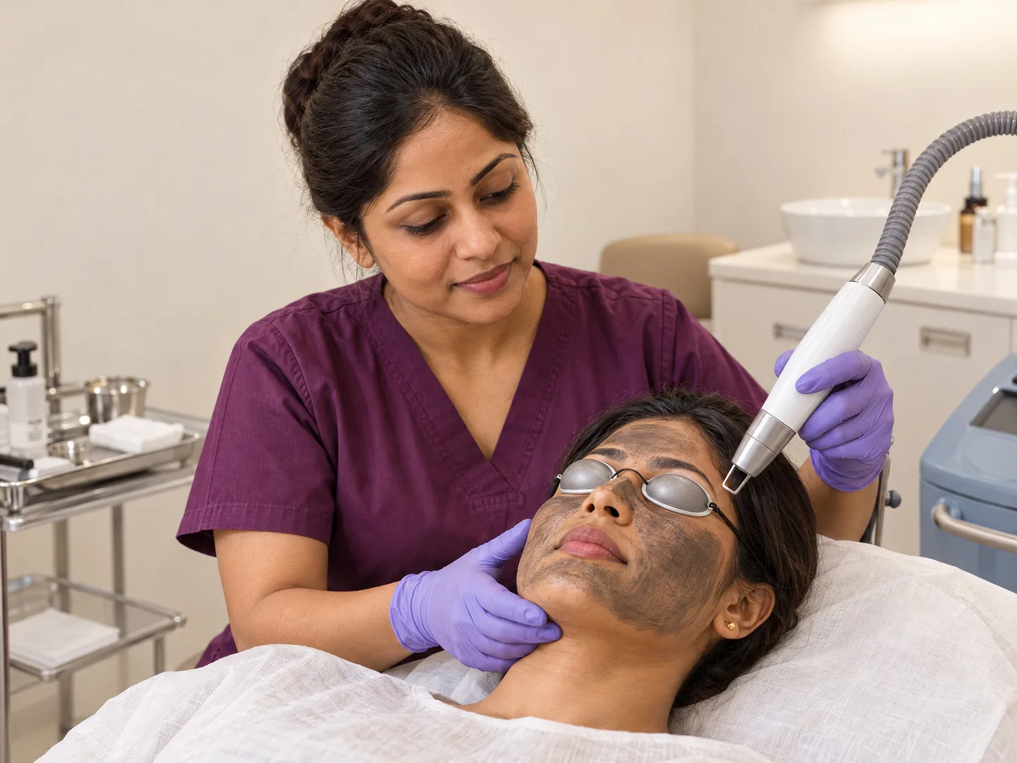 Carbon facial illustration