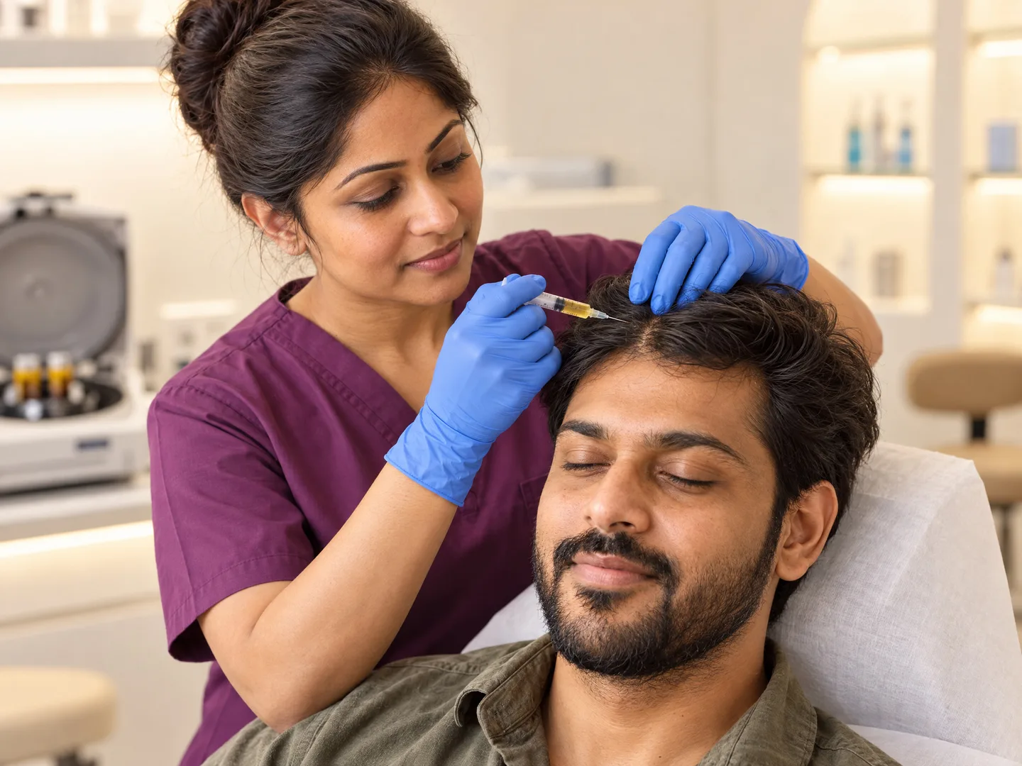 PRP hair treatment illustration